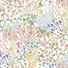 Многоцветный цветочный рисунок панно Loymina "Flower Story" / Цветочная история из коллекции обоев A La Prima
